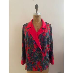 Vintage Victoria's Secret Red Paisley Pajama Top Women's Size Small